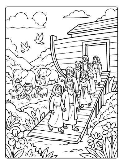 Genesis 8:18 Coloring Page