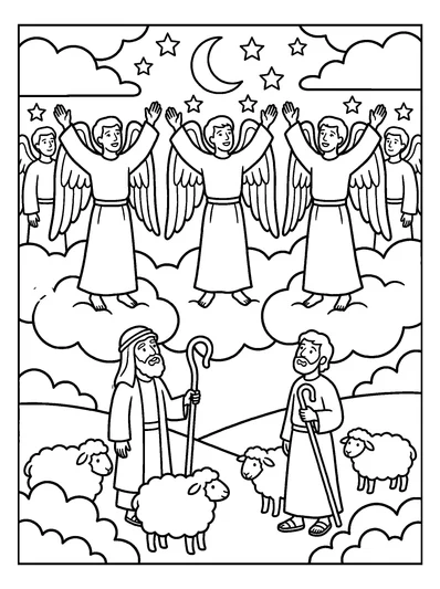 Luke 2:13 Coloring Page