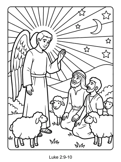 Luke 2:9 Coloring Page