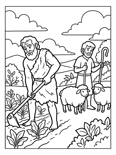 Genesis 4:2 Coloring Page