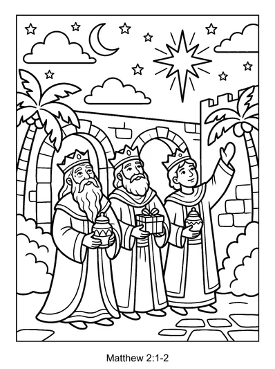 Matthew 2:1 Coloring Page