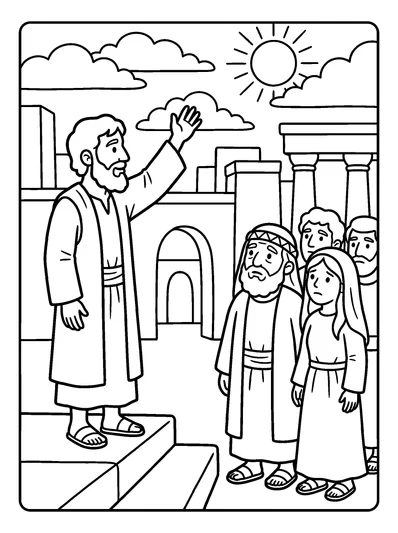 Jonah 3:4 Coloring Page