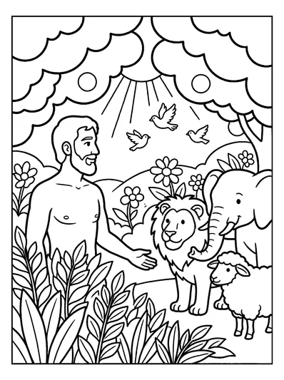 Genesis 2:19 Coloring Page