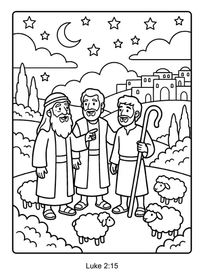 Luke 2:15 Coloring Page
