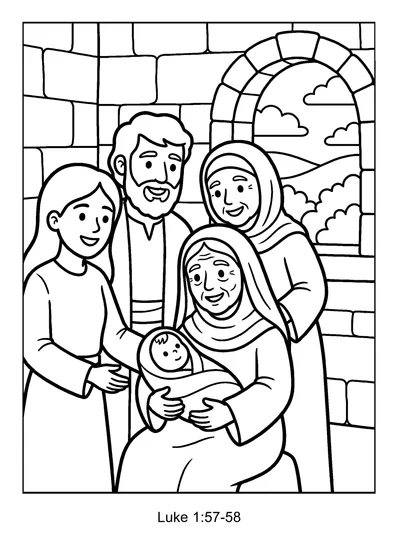 Luke 1:57 Coloring Page