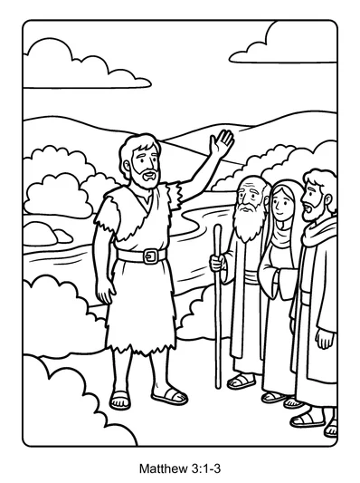 Matthew 3:1 Coloring Page