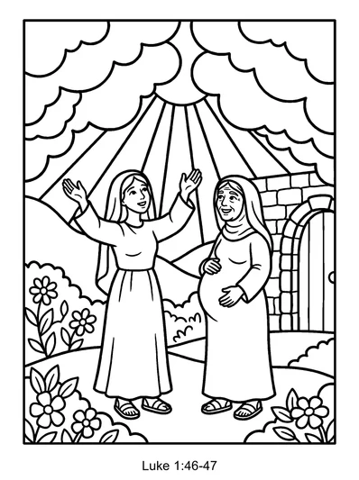 Luke 1:46-47 Coloring Page
