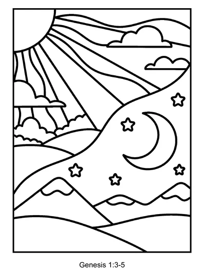 Genesis 1:3 Coloring Page