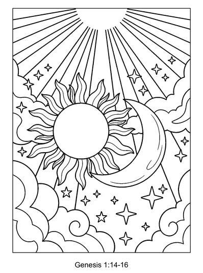 Genesis 1:14 Coloring Page