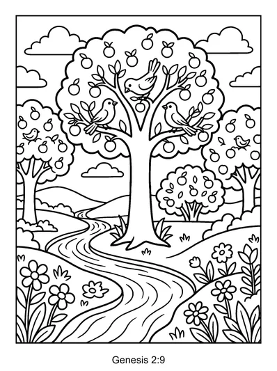 Genesis 2:9 Coloring Page