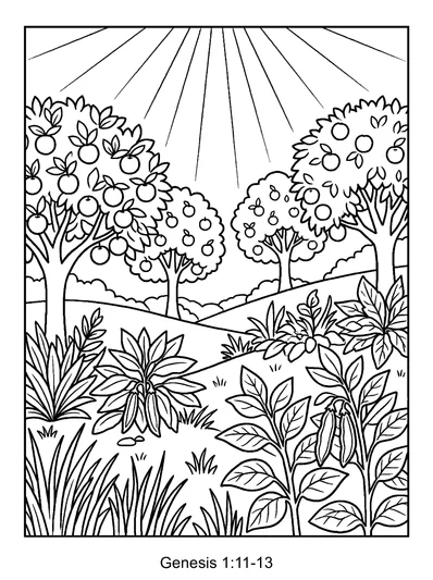 Genesis 1:11 Coloring Page