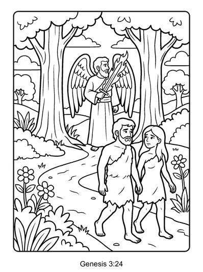 Genesis 3:24 Coloring Page
