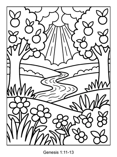 Genesis 1:11 Coloring Page