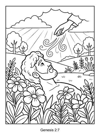 Genesis 2:7 Coloring Page