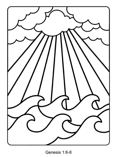 Genesis 1:6 Coloring Page