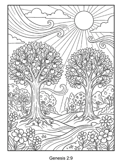 Genesis 2:9 Coloring Page