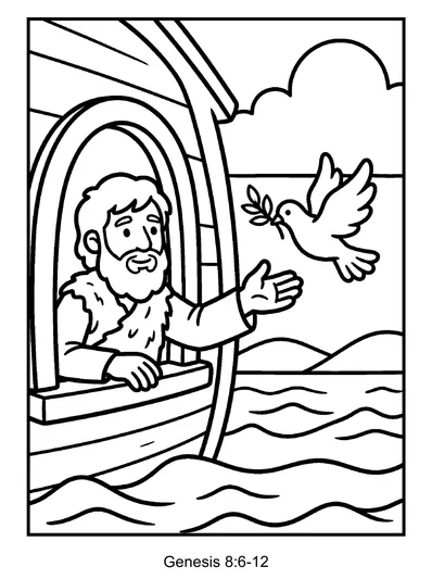 Genesis 8:6 Coloring Page