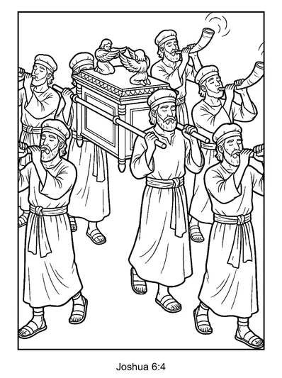 Joshua 6:4 Coloring Page