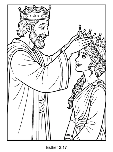 Esther 2:17 Coloring Page