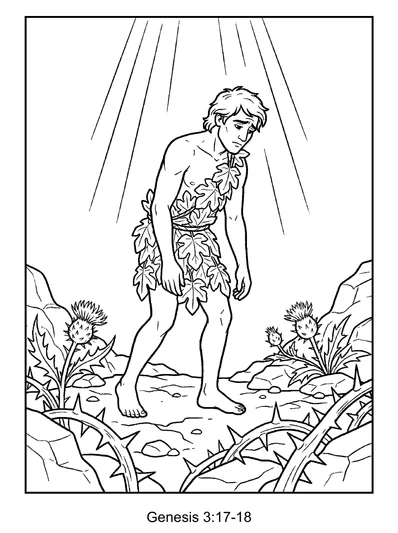 Genesis 3:17-18 Coloring Page
