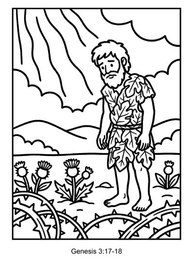 Genesis 3:17-18 Coloring Page