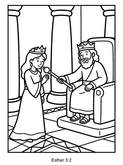 Esther 5:2 Coloring Page