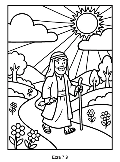 Ezra 7:9 Coloring Page