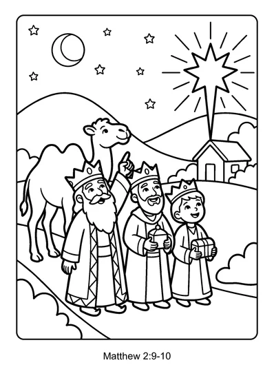 Matthew 2:9 Coloring Page