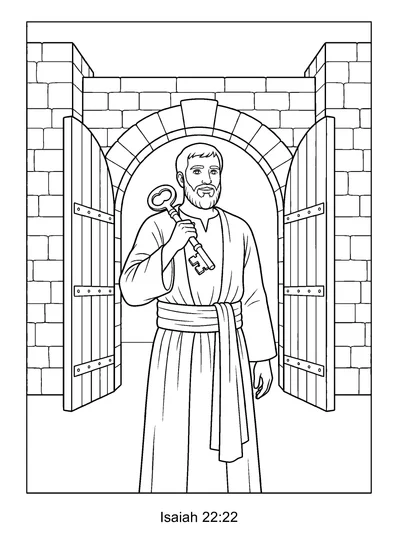 Isaiah 22:22 Coloring Page
