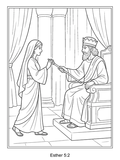 Esther 5:2 Coloring Page