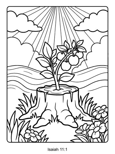Isaiah 11:1 Coloring Page