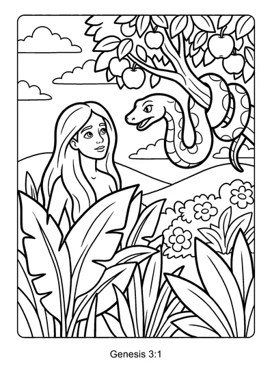 Genesis 3:1 Coloring Page