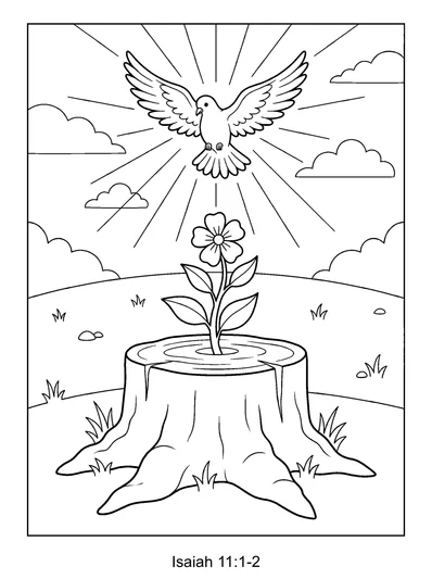 Isaiah 11:1 Coloring Page