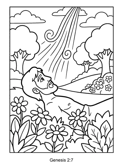 Genesis 2:7 Coloring Page