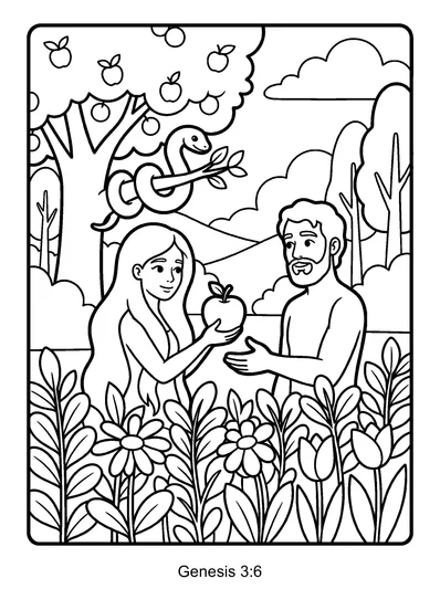 Genesis 3:6 Coloring Page