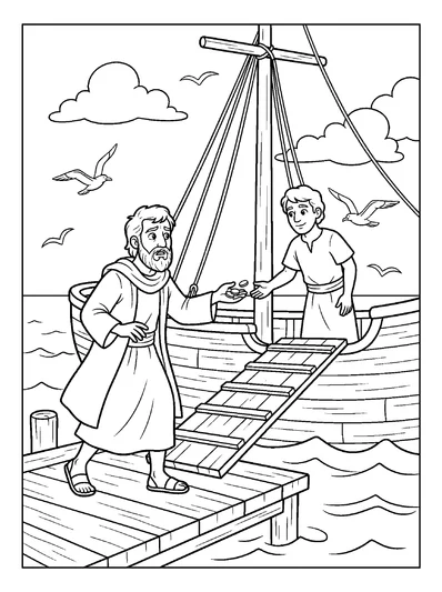 Jonah 1:3 Coloring Page