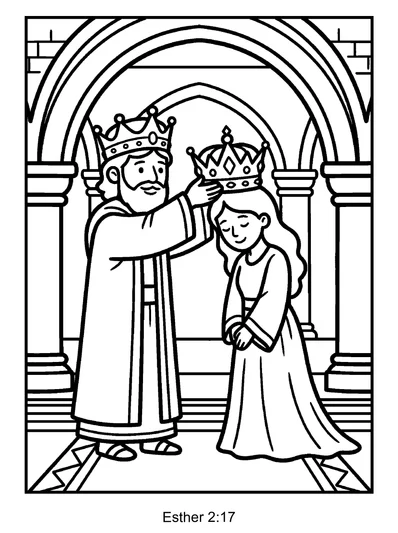 Esther 2:17 Coloring Page