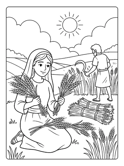 Ruth 2:2 Coloring Page