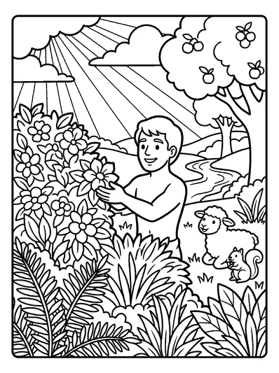 Genesis 2:15 Coloring Page