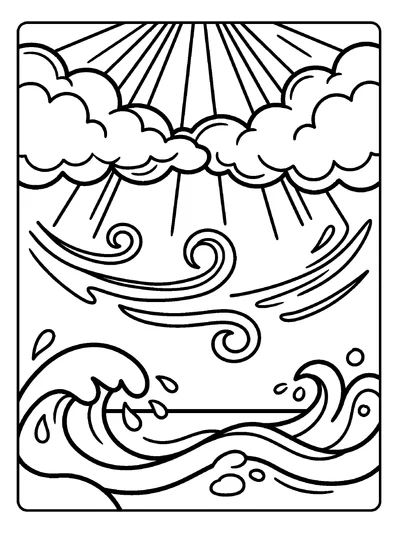 Genesis 1:7 Coloring Page