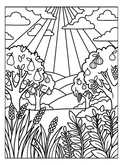 Genesis 1:11 Coloring Page