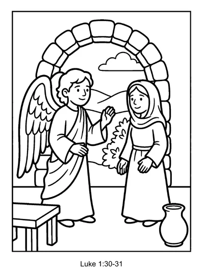 Luke 1:30 Coloring Page