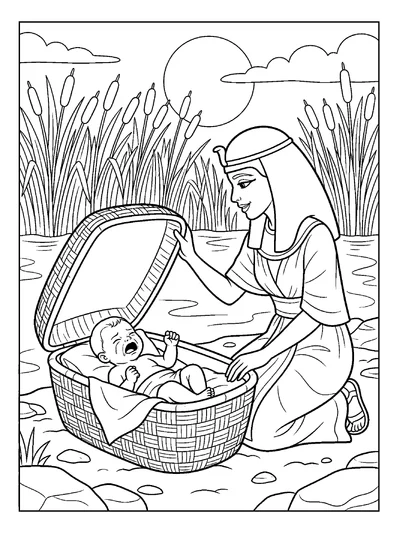 Exodus 2:6 Coloring Page