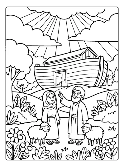 Genesis 7:1 Coloring Page