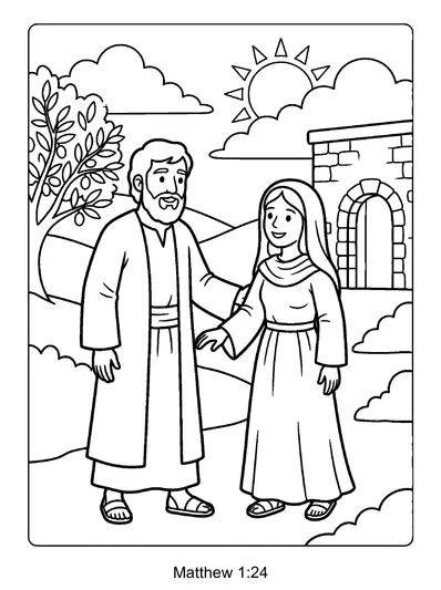 Matthew 1:24 Coloring Page
