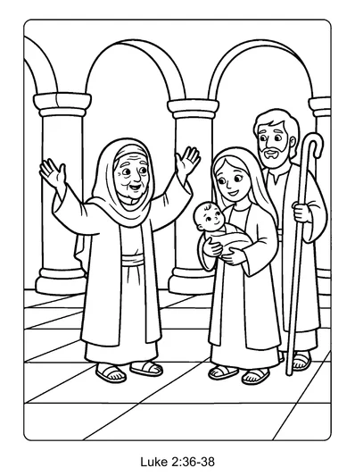 Luke 2:36 Coloring Page