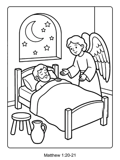 Matthew 1:20 Coloring Page