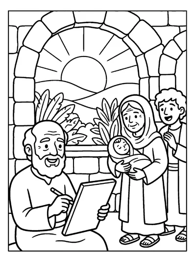 Luke 1:63 Coloring Page