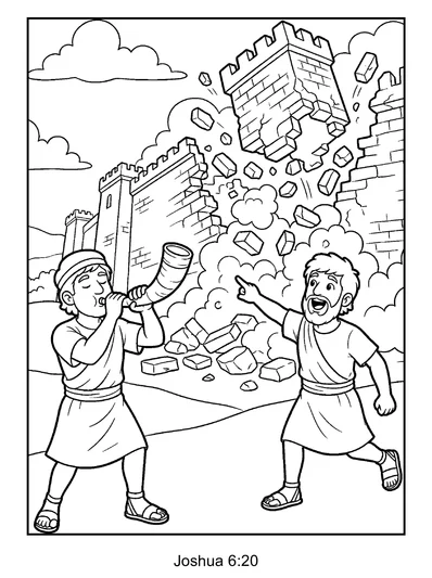 Joshua 6:20 Coloring Page