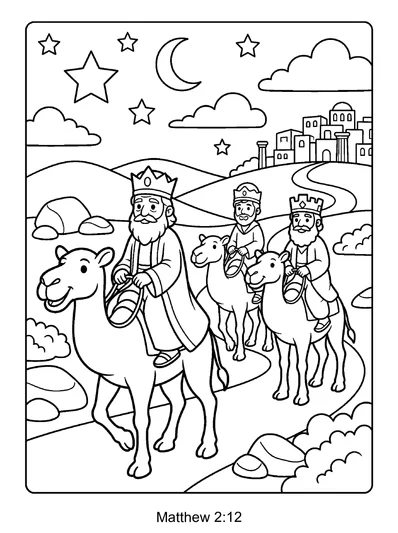 Matthew 2:12 Coloring Page